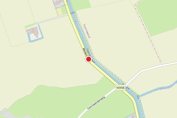 Brandweer-melding op Molenweg, Middelstum op 27 juni, kaart-overzicht