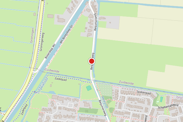 Brandweer-melding op Beijumerweg, Zuidwolde GR op 28 juni, kaart-overzicht