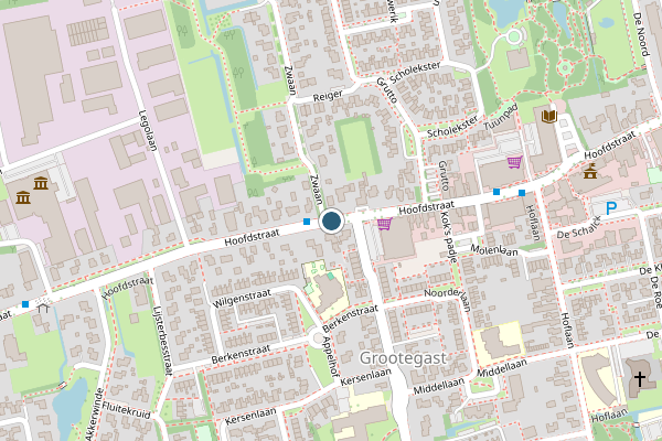 Politie-melding op Hoofdstraat, Grootegast op 27 juni, kaart-overzicht