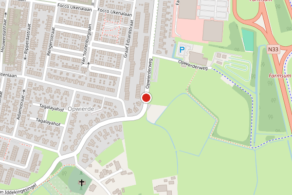 Brandweer-melding op Opwierderweg, Appingedam op 28 juni, kaart-overzicht