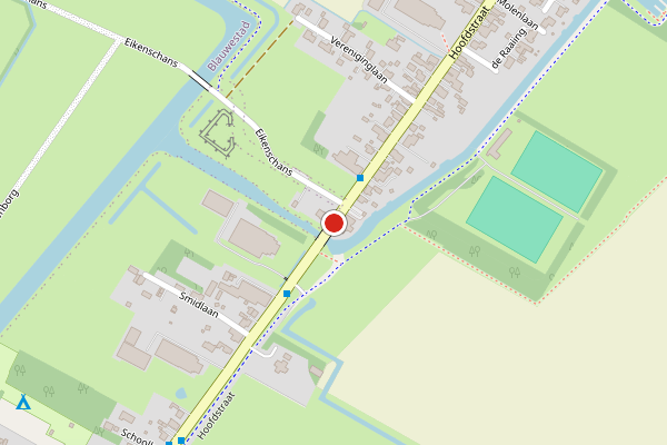 Brandweer-melding op Hoofdstraat, Beerta op 28 juni, kaart-overzicht