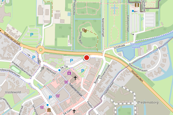 Brandweer-melding op De Tip, Leek op 28 juni, kaart-overzicht