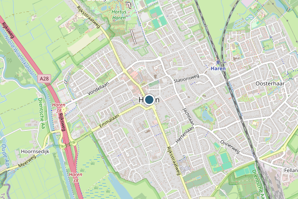 Politie-melding op Paterswoldsemeer, Haren GR op 28 juni, kaart-overzicht