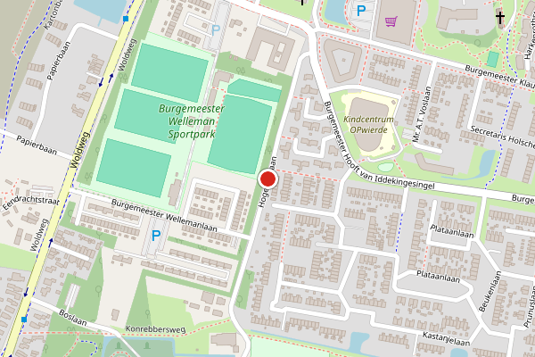 Brandweer-melding op Hogewerflaan, Appingedam op 28 juni, kaart-overzicht