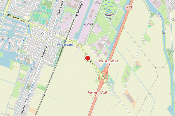 Brandweer-melding op Borgerswold Fauna, Veendam op 28 juni, kaart-overzicht