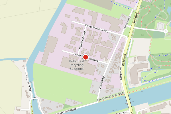 Brandweer-melding op Tweede Industrieweg, Appingedam op 30 juni, kaart-overzicht