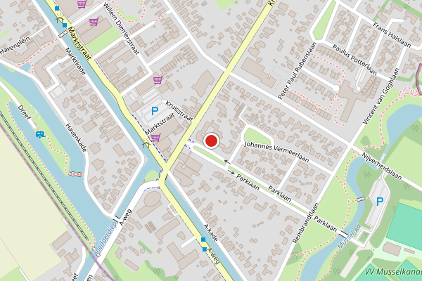 Brandweer-melding op Parkhof, Musselkanaal op 29 juni, kaart-overzicht