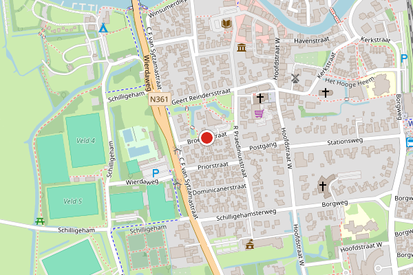 Brandweer-melding op Broederstraat, Winsum GR op 30 juni, kaart-overzicht