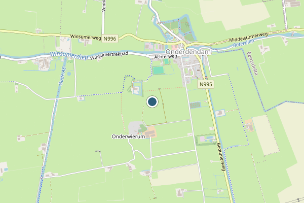 Politie-melding op Onderdendam op 30 juni, kaart-overzicht