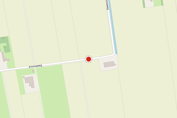 Brandweer-melding op Emmaweg, Uithuizen op 2 juli, kaart-overzicht