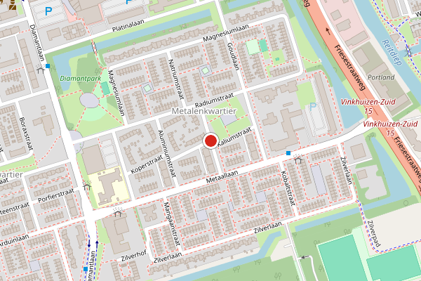 Brandweer-melding op Kaliumstraat, Groningen op 1 juli, kaart-overzicht