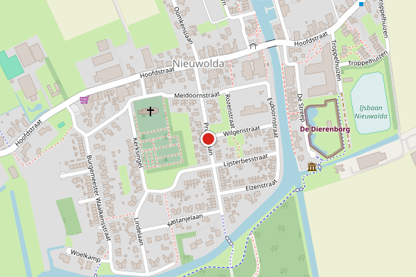 Brandweer-melding op Prunuslaan, Nieuwolda op 3 juli, kaart-overzicht