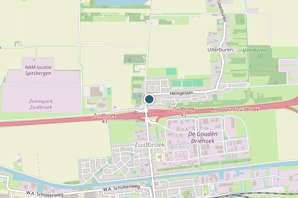 Politie-melding op Zuidbroek op 4 juli, kaart-overzicht