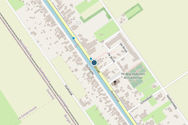 Politie-melding op Sluisstraat, Musselkanaal op 4 juli, kaart-overzicht
