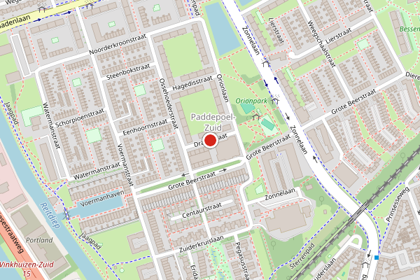 Brandweer-melding op Draakstraat, Groningen op 5 juli, kaart-overzicht