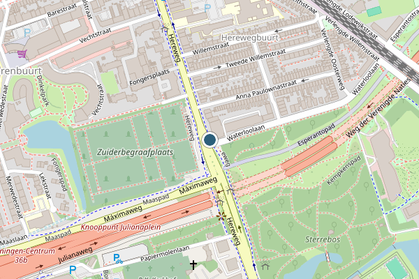 Politie-melding op Hereweg, Groningen op 6 juli, kaart-overzicht