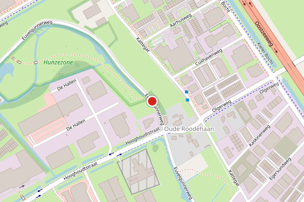 Brandweer-melding op Euvelgunnerweg, Groningen op 6 juli, kaart-overzicht