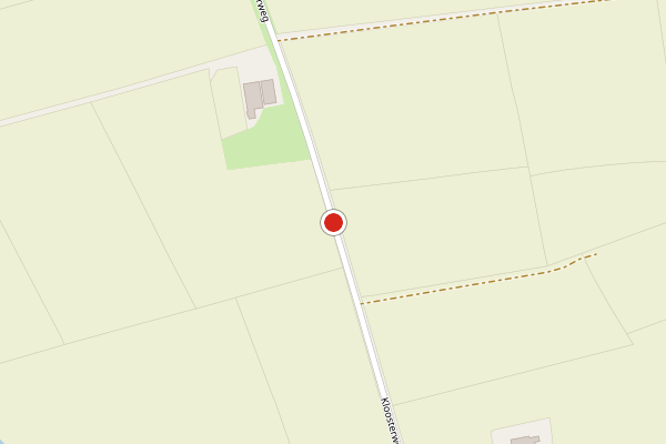 Brandweer-melding op Kloosterweg, Warffum op 7 juli, kaart-overzicht
