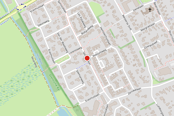 Brandweer-melding op Spinozalaan, Haren GR op 8 juli, kaart-overzicht