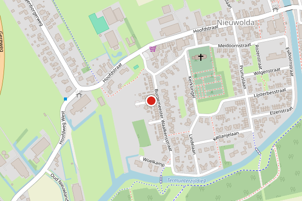 Brandweer-melding op Kleigraversstraat, Nieuwolda op 9 juli, kaart-overzicht