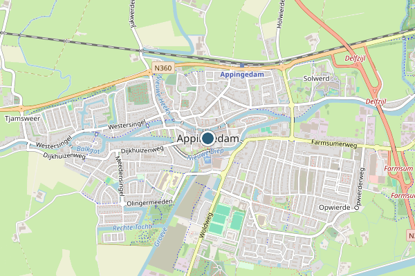 Politie-melding op Appingedam op 10 juli, kaart-overzicht