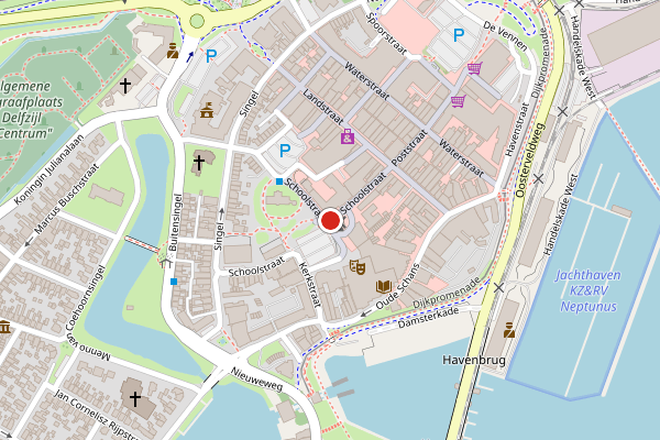 Brandweer-melding op Schoolstraat, Delfzijl op 11 juli, kaart-overzicht