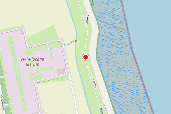 Brandweer-melding op Dijkweg, Holwierde op 11 juli, kaart-overzicht