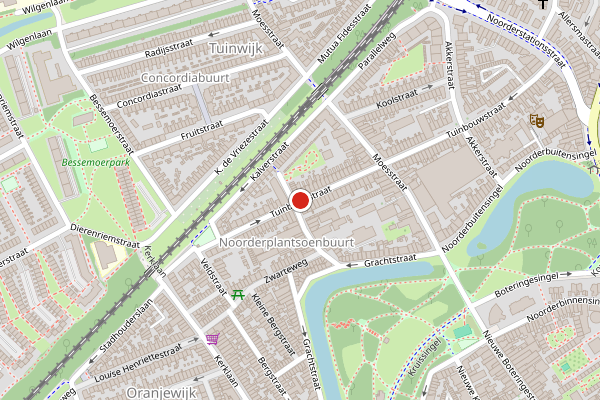 Brandweer-melding op Tuinbouwstraat, Groningen op 12 juli, kaart-overzicht