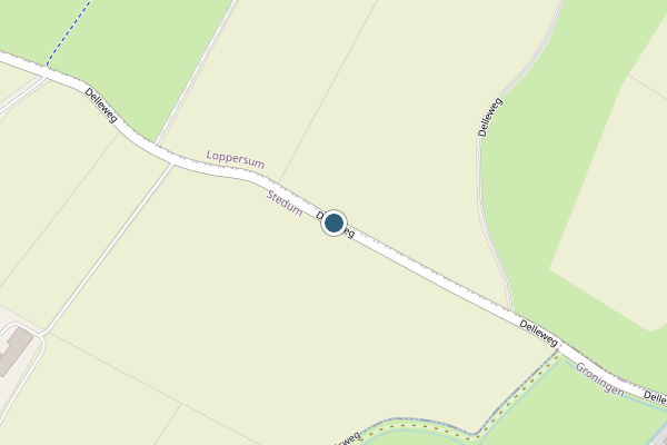 Politie-melding op Delleweg, Stedum op 12 juli, kaart-overzicht