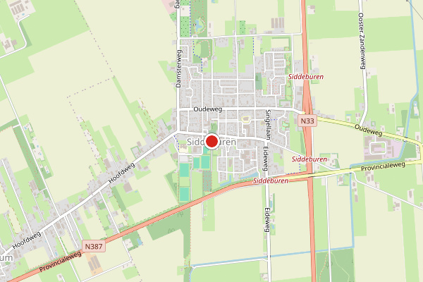 Brandweer-melding op Siddeburen op 14 juli, kaart-overzicht