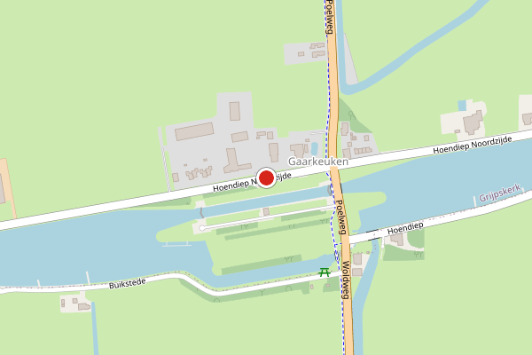 Brandweer-melding op Hoendiep Noordzijde, Grijpskerk op 15 juli, kaart-overzicht