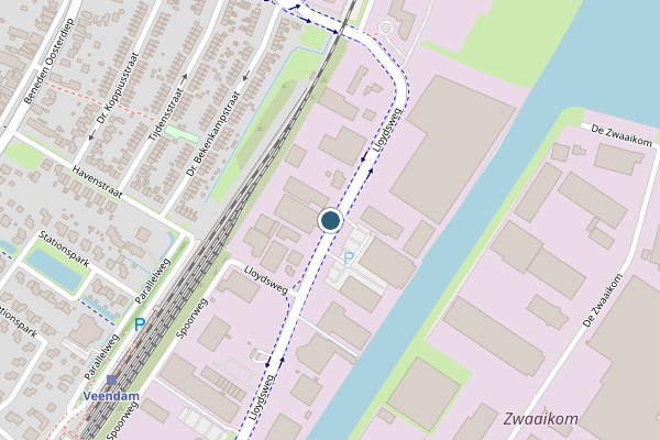 Politie-melding op Lloydsweg, Veendam op 16 juli, kaart-overzicht