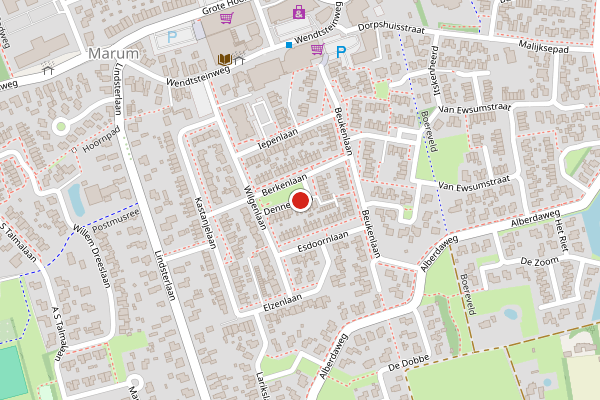 Brandweer-melding op Dennenlaan, Marum op 16 juli, kaart-overzicht
