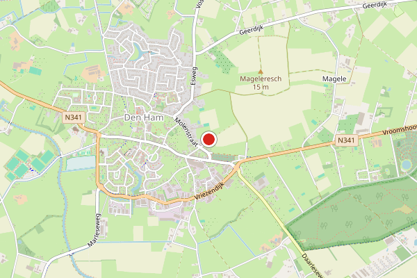 Brandweer-melding op Den Ham GR op 17 juli, kaart-overzicht