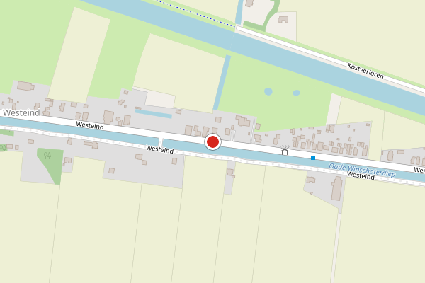 Brandweer-melding op Westeind, Zuidbroek op 22 juli, kaart-overzicht