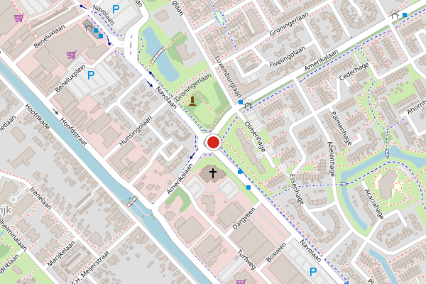 Brandweer-melding op Navolaan, Stadskanaal op 23 juli, kaart-overzicht