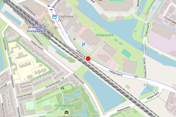 Brandweer-melding op Helperpark, Groningen op 24 juli, kaart-overzicht