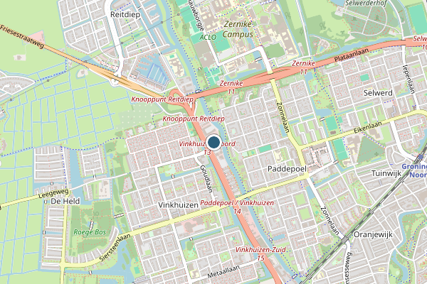 Politie-melding op Groningen op 25 juli, kaart-overzicht