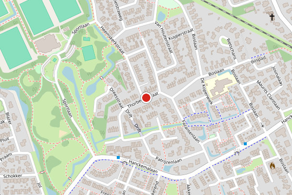 Brandweer-melding op Thorbeckestraat, Zuidhorn op 25 juli, kaart-overzicht