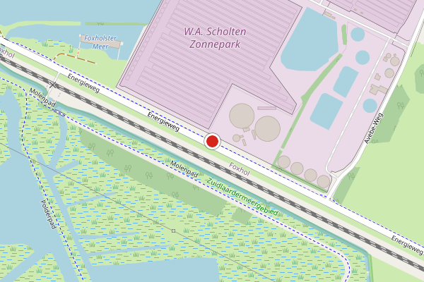 Brandweer-melding op Energieweg, Foxhol op 25 juli, kaart-overzicht