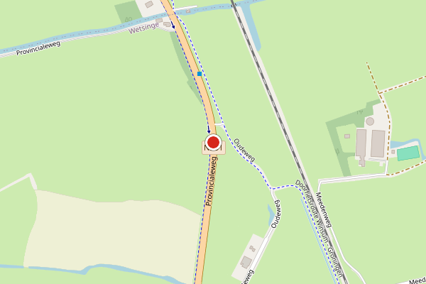 Brandweer-melding op Wetsinge op 25 juli, kaart-overzicht