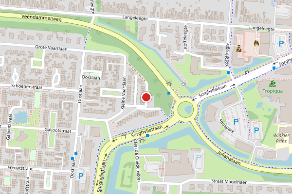 Brandweer-melding op Klipperstraat, Veendam op 26 juni, kaart-overzicht