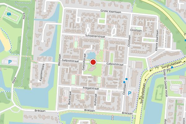 Brandweer-melding op Galjootstraat, Veendam op 20 juni, kaart-overzicht