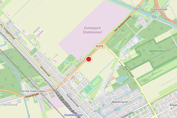 Brandweer-melding op Stadskanaal op 26 mei, kaart-overzicht