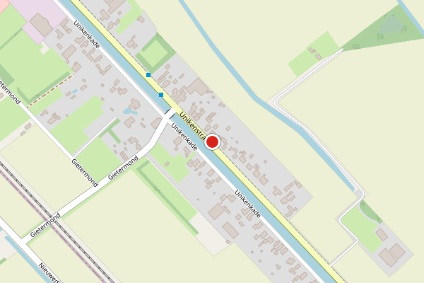 Brandweer-melding op Unikenstraat, Stadskanaal op 25 mei, kaart-overzicht