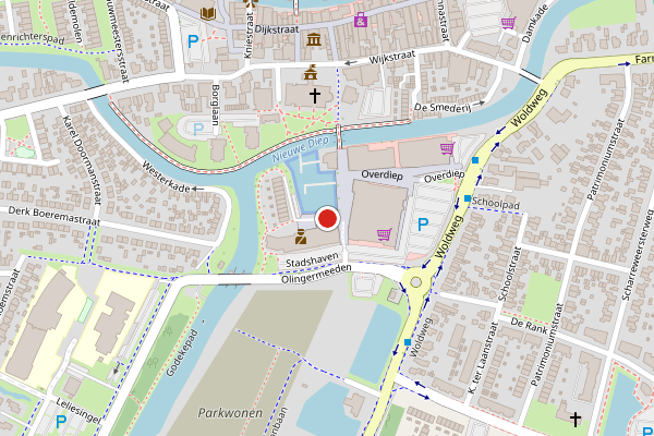 Brandweer-melding op Stadshaven, Appingedam op 28 juni, kaart-overzicht