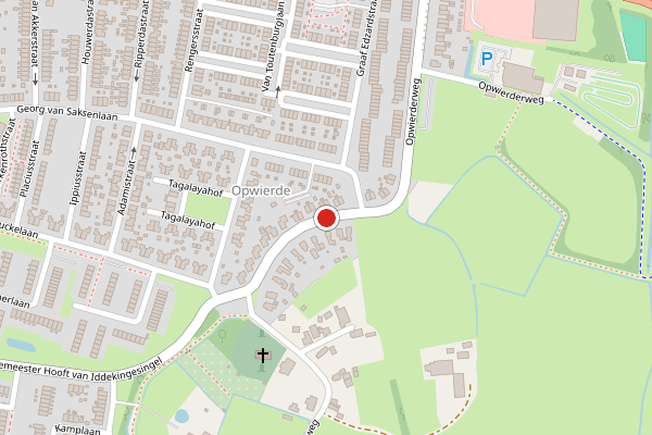 Brandweer-melding op Opwierderweg, Appingedam op 28 juni, kaart-overzicht