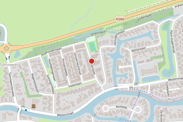 Brandweer-melding op Jonkerslaan, Appingedam op 13 juni, kaart-overzicht