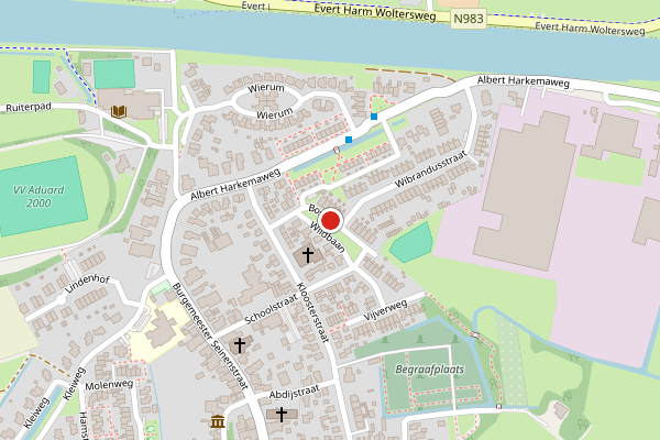 Brandweer-melding op Bosweg, Aduard op 29 juli, kaart-overzicht