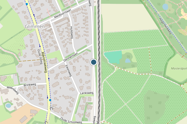 Politie-melding op Parallelweg, Glimmen op 30 juli, kaart-overzicht